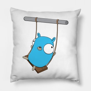 Gopher on a swing Pillow