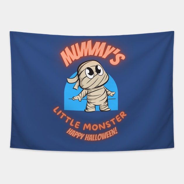 Happy Halloween Mummy's Little Monster Fritts Cartoons Tapestry by Shean Fritts 