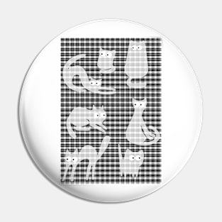 Plaid Cats Optical Illusion Pin