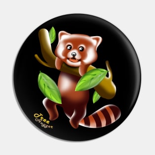 Tree hugger red panda kawaii spirit animal Pin