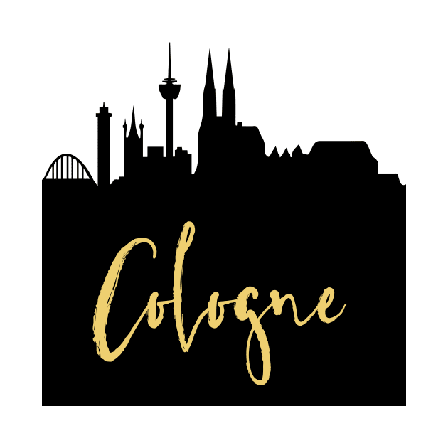 COLOGNE GERMANY DESIGNER SILHOUETTE SKYLINE ART by deificusArt