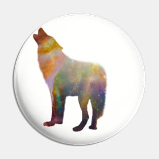 Galaxy Wolf Double Exposure Pin