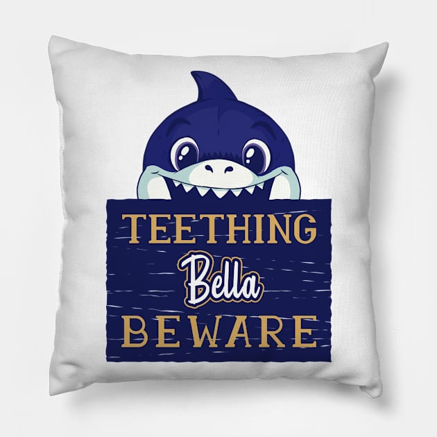 Bella - Funny Kids Shark - Personalized Gift Idea - Bambini Pillow by Bambini