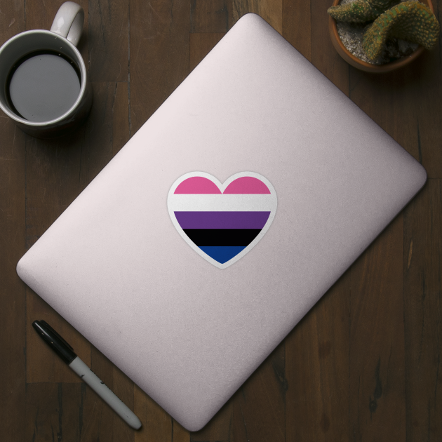 Gender Fluid Flag Heart Sticker