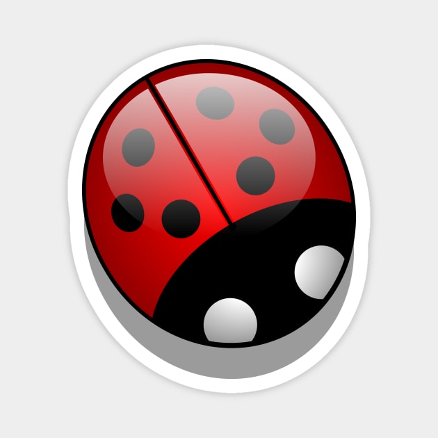 Ladybug, Red Ladybug, Cute Ladybug, Lady Beetle Magnet by Jelena Dunčević