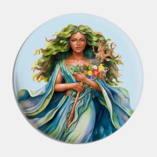 Mother Earth Painting-Earth Day Pin