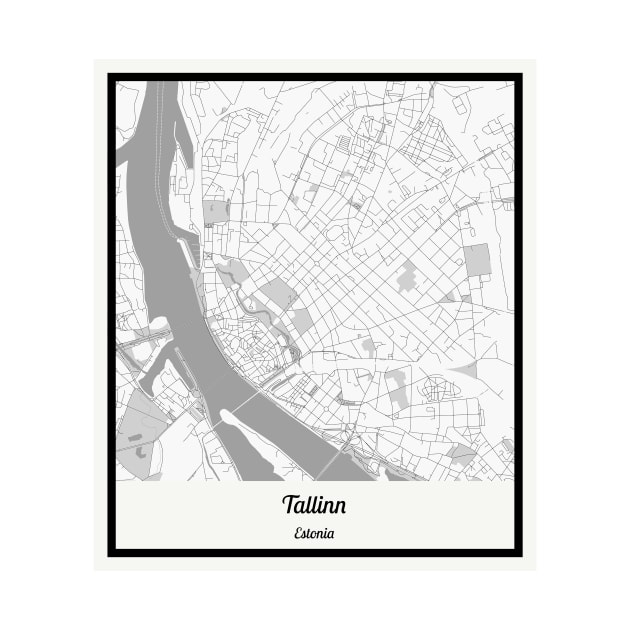 Map of Tallinn - Estonia by AeTDesignPT