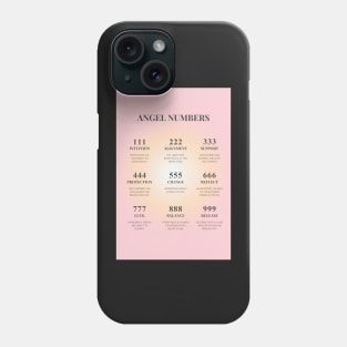 Angel Numbers Chart Pink and Orange Aura Phone Case