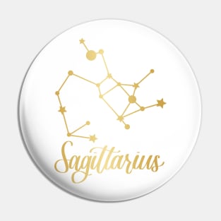 Sagittarius Zodiac Constellation in Gold Pin