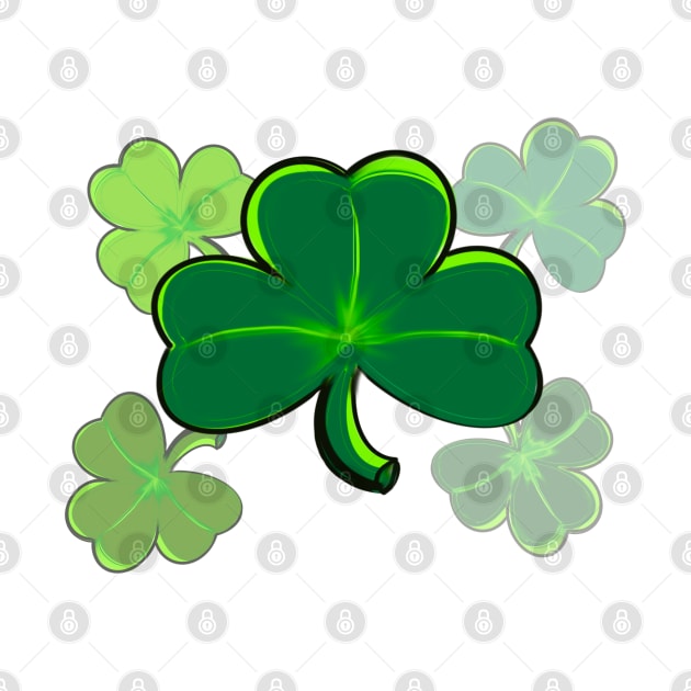 Clover pattern Shamrock - green three leaf clover shamrock. Irish gifts 2022 by Artonmytee