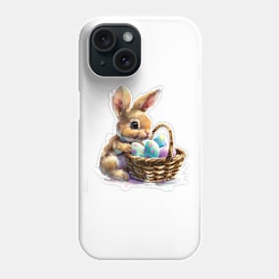 Cute Easter Bunny, Watercolor. Phone Case