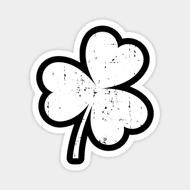 Distressed Clover Leaf St Patricks Day Gift Magnet by BUBLTEES