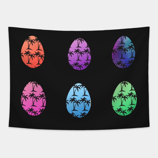 Bright Tropical Easter Eggs Tapestry by Felicity-K