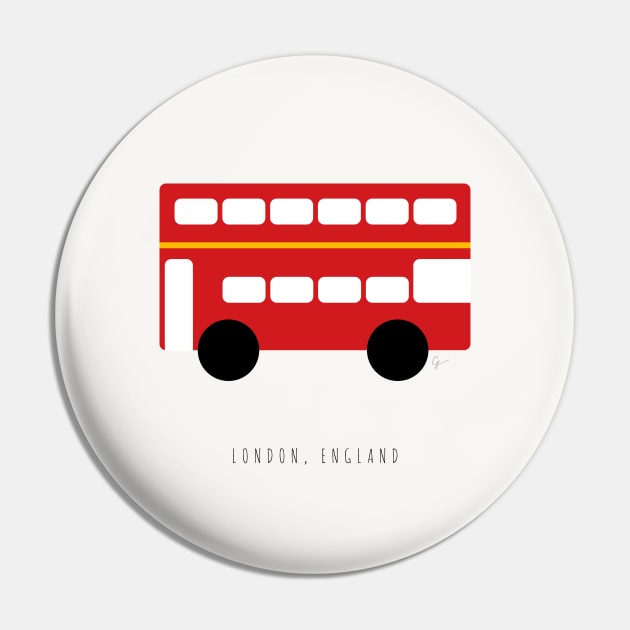 London Double Decker Red Bus Pin by lymancreativeco