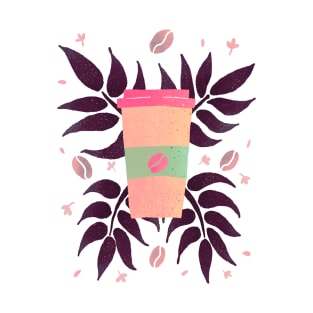 Tropical coffee - pink and brown T-Shirt