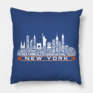 New York Basketball Team All Time Legends Pillow