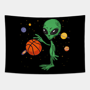 Playing Basketball Sport, Basketball Alien Tapestry