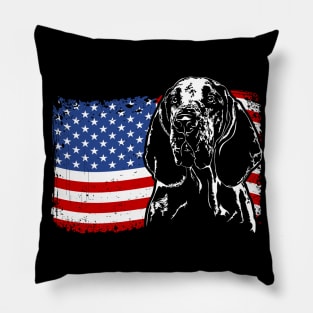 Proud Bracco Italiano American Flag patriotic dog Pillow