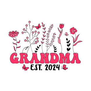 First Time Grandma Promoted to Grandma Est 2024 Gifts Women T-Shirt