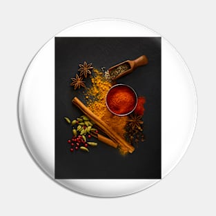 Dried spices on black slate (F020/5548) Pin