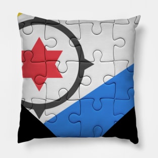 Bonaire Dutch Jigsaw Puzzle Heart Design - Gift for Bonaire Dutch With Bonaire Roots Pillow