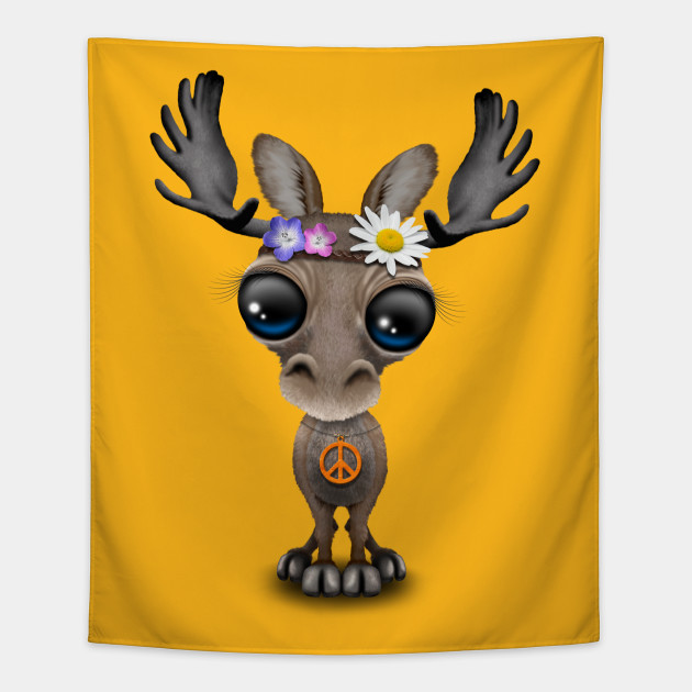 Cute Baby Moose Hippie Baby Moose Tapisserie Teepublic De Cute Baby Moose Hippie Baby Moose Tapisserie Teepublic De