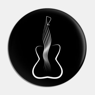 Guitar Female figure (white print) Pin