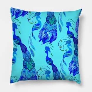 Peacock Neck Gator Aqua Blue Peacocks Peacock Feathers Pillow