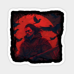 Raven Man Diablo BRZRKR a Witcher on Red Moon Magnet