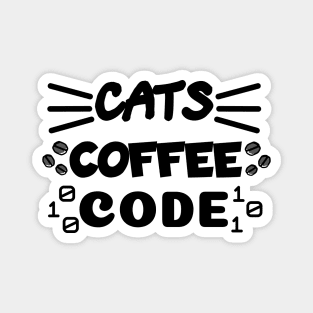 Cats Coffee Code | The 3 Best Things in the World Magnet