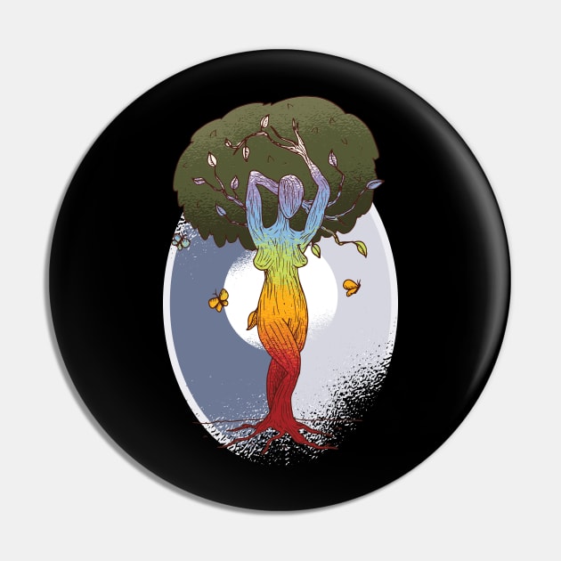 Rainbow Woman and Tree Pin by EarlAdrian