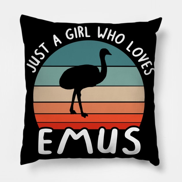 Girl Lover Emu Women Love Saying Fan Pillow by FindYourFavouriteDesign