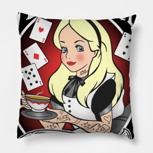 Tattoo Alice In Wonderland Pillow