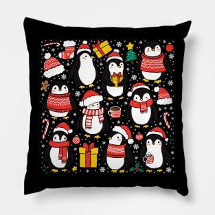 Cute christmas penguins pattern Pillow