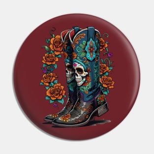 Boots - Dia De Los Muertos Pin