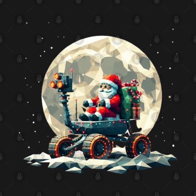 Christmas Santa at Moon by fadinstitute