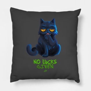 Black Cat "No Lucks Given" Pillow