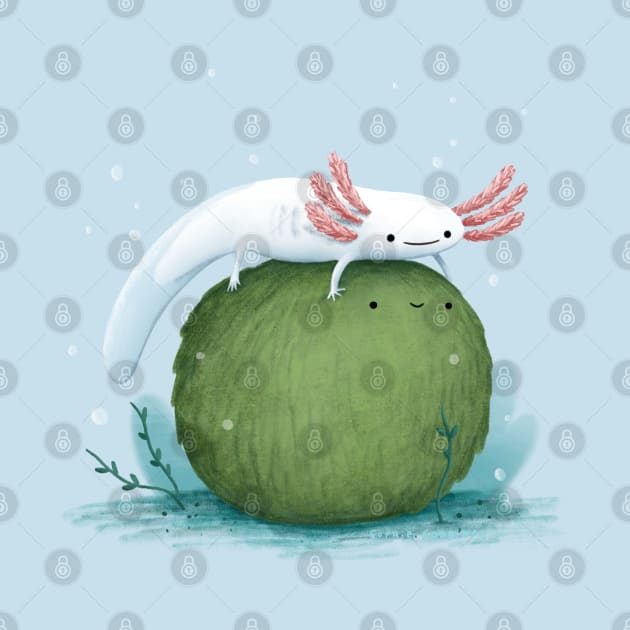 Axolotl on a Mossball by Sophie Corrigan