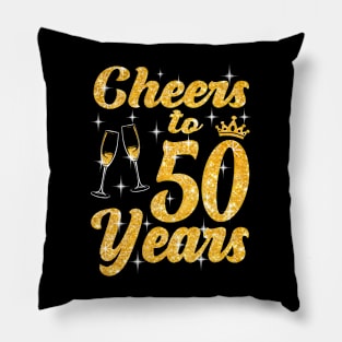 Cheers To 50 Years Old Queen Cute 50th Birthday Party Pillow