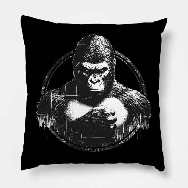 Gorilla Power Go Hard Pillow by SmartStyle Gallery