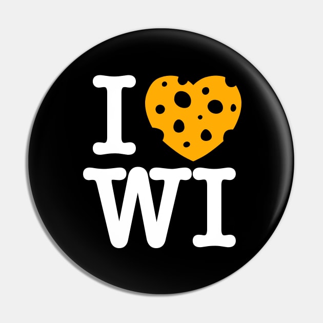 I Love Wisconsin - On Dark Background Pin by aaronsartroom