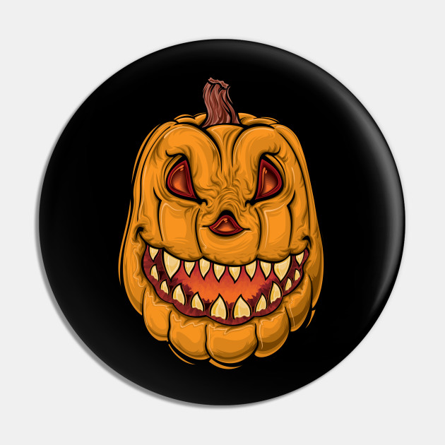Evil Jack O Lantern Halloween Halloween Pin Teepublic
