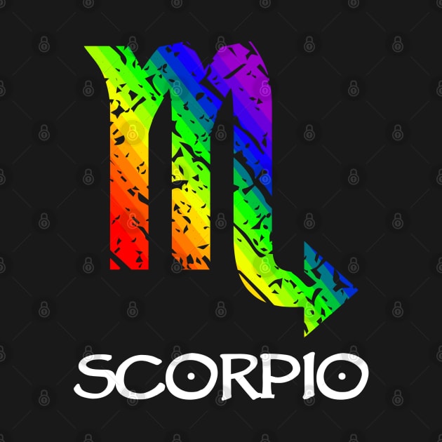 Scorpio Zodiac Symbol in Rainbow Color by Muzehack