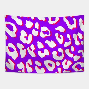 White Leopard Print Purple Pink Tapestry