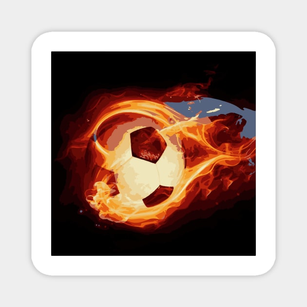 Football on Fire Magnet by Joshua Designs