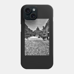 Sistine Chapel, Rome, Black And White Phone Case