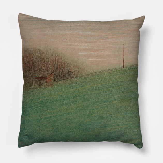 The Meadow by Georges-Pierre Seurat Pillow by Classic Art Stall