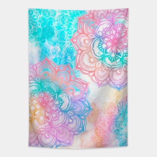 Dreamy Pastel Rainbow Mandalas Tapestry