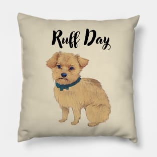 Funny Adorable Cream Norfolk Terrier Dog Having A Rough Day Pillow