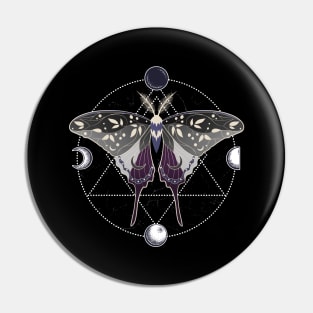 Asexual Luna Moth Celestial Cottagecore LGBT Pride Flag Pin